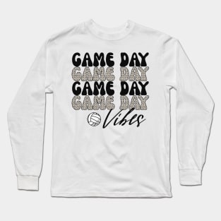 Bleached Volleyball Game Day Vibes Volleyball Mom Leopard Long Sleeve T-Shirt